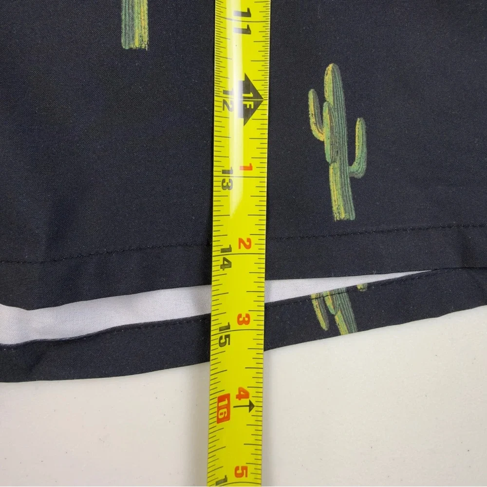 Hollister Black Swim Shorts with Green Cactus Size Small 🌵🌊